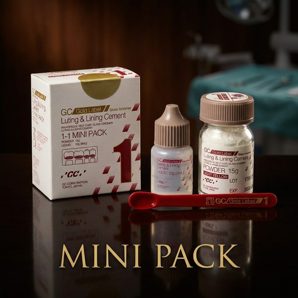 GC Gold Label 1 Glass Ionomer Mini Pack Luting & Lining Cement glue 15g and 10gm
