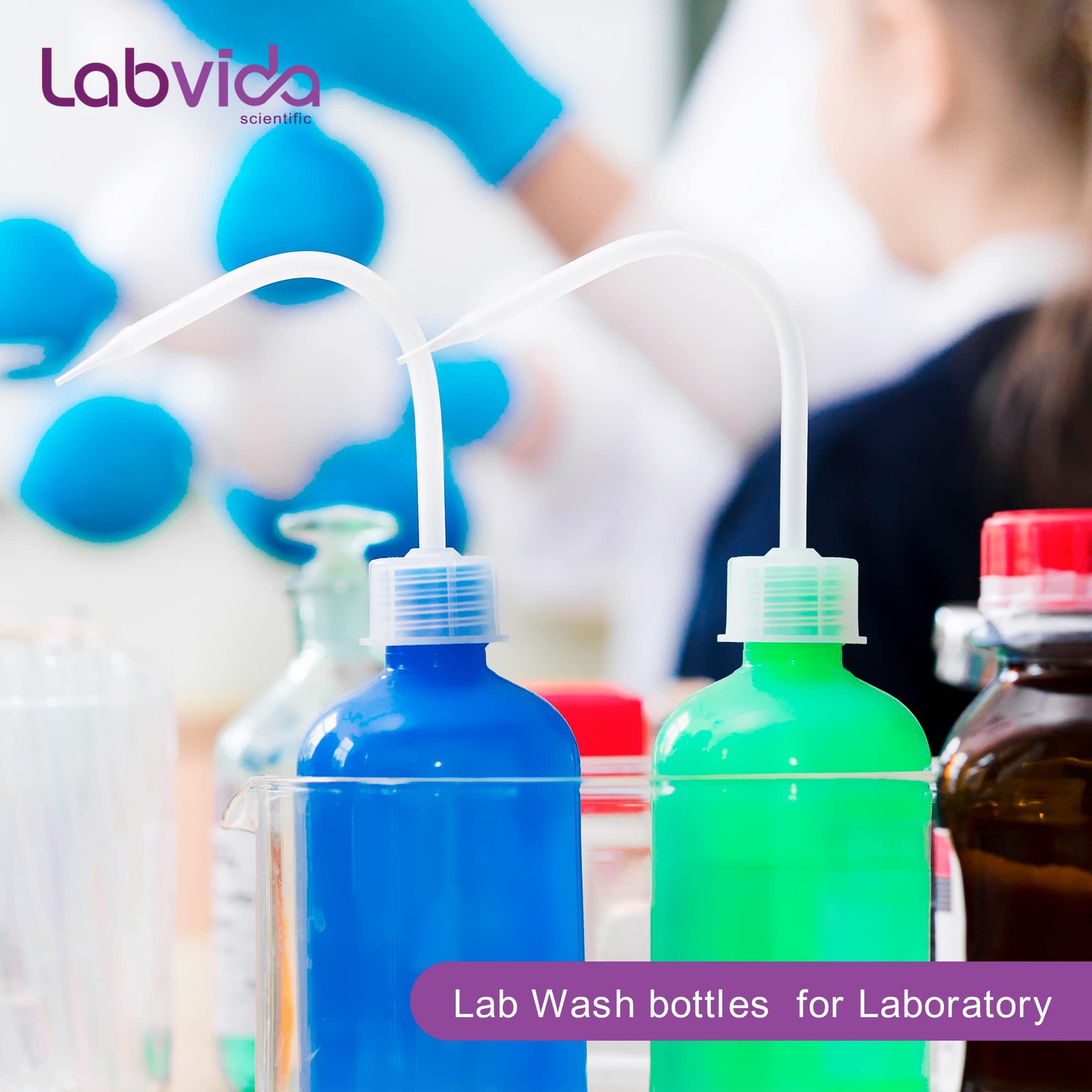 Labvida 2pcs New Released Thick Wall 250ml Squeeze Bottle Set Transparent
