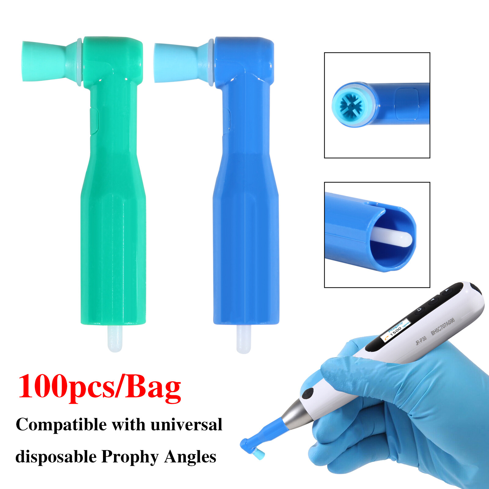 100-1000pcs Dental Disposable Prophy Angles Latex Free Right Angle 90° angle