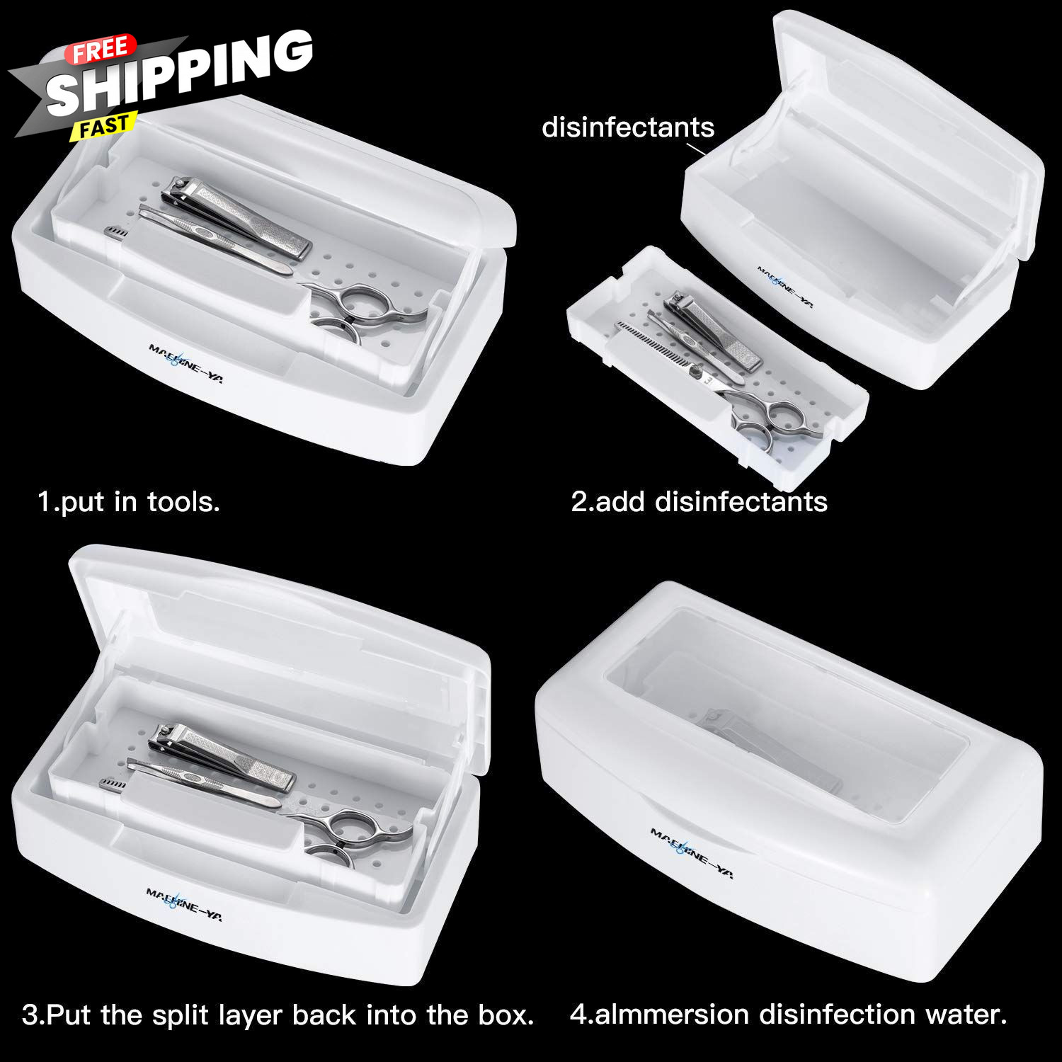 Machine-Ya Plastic Sterilizing Tray,sterilization 1 Count (Pack of 1), white