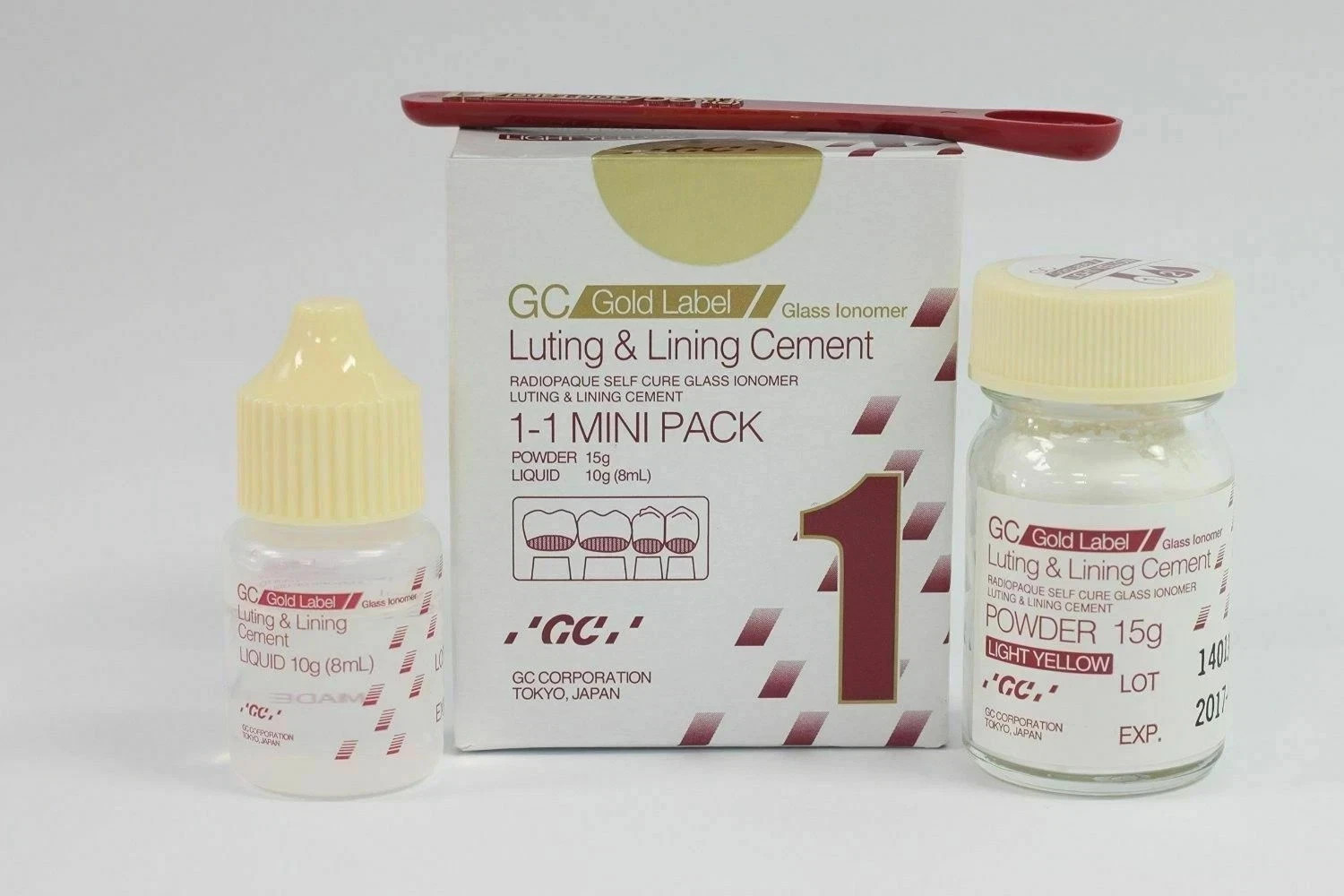 GC Fuji 1 Mini Pack Dental Glass Ionomer Luting Cement GIC Crown Bridge Bonding