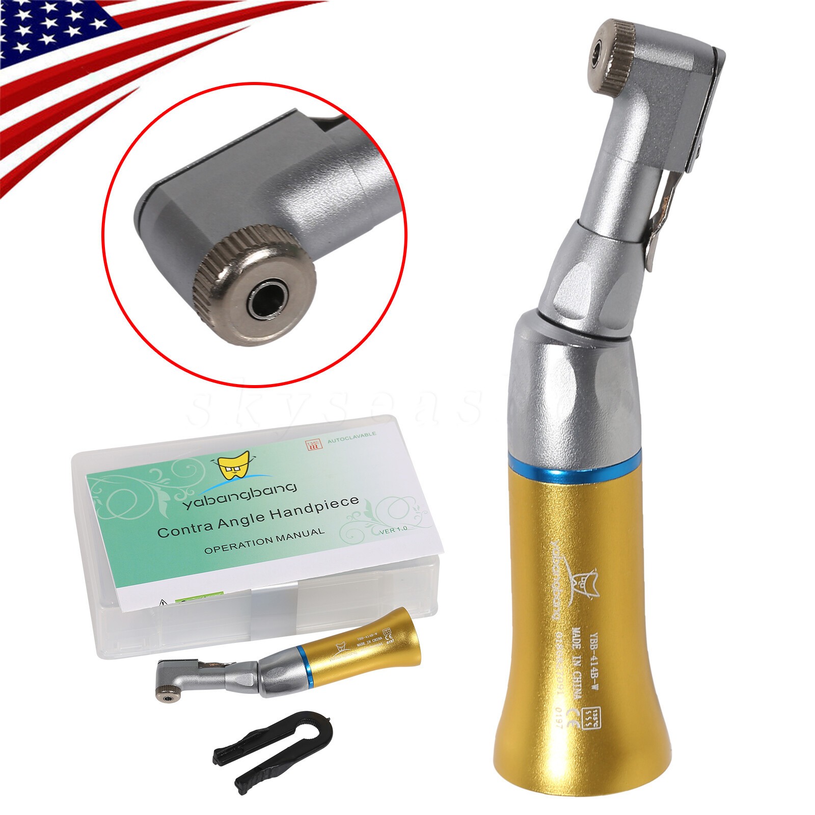 Dental low slow speed straight handpiece/ contra angle/air motor 4 Holes / RA1-8