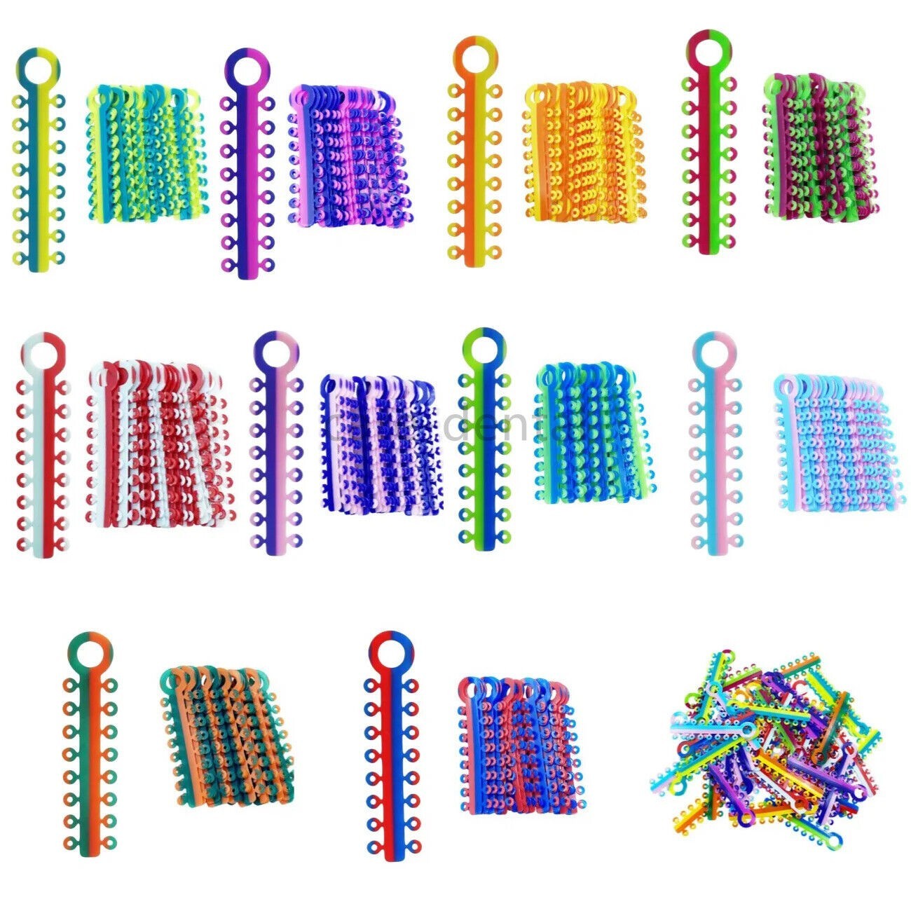 Dental Orthodontic Ligature Ties Elastic Rubber Bands 320 Ties/Bracket Mini Roth