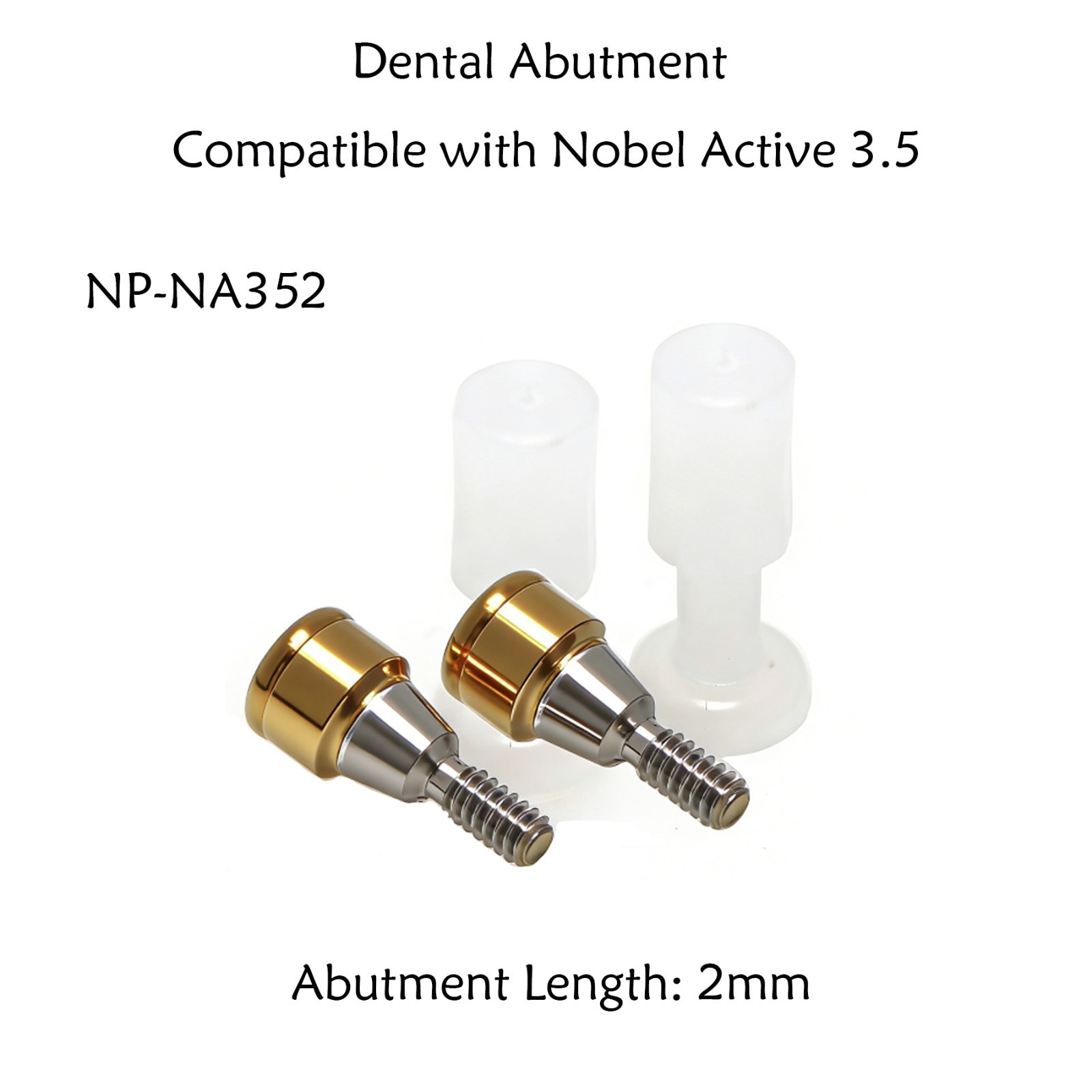 US Nobel Active Locator Overdenture Abutment Narrow Platform NP NA352 & Male Cap