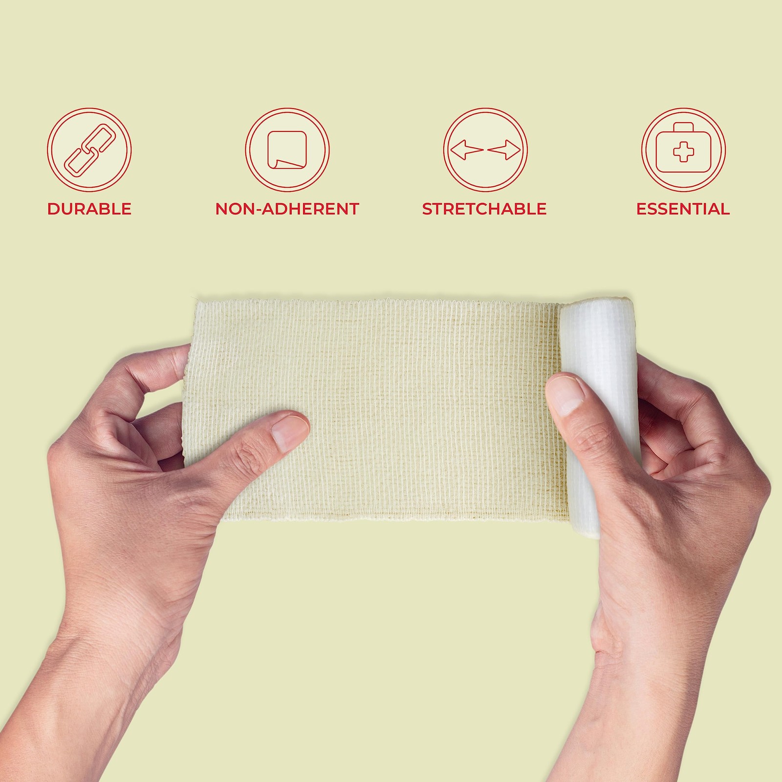 Ever Ready First Aid Conforming Gauze Roll Bandage Non Sterile Box of 12-4 4″