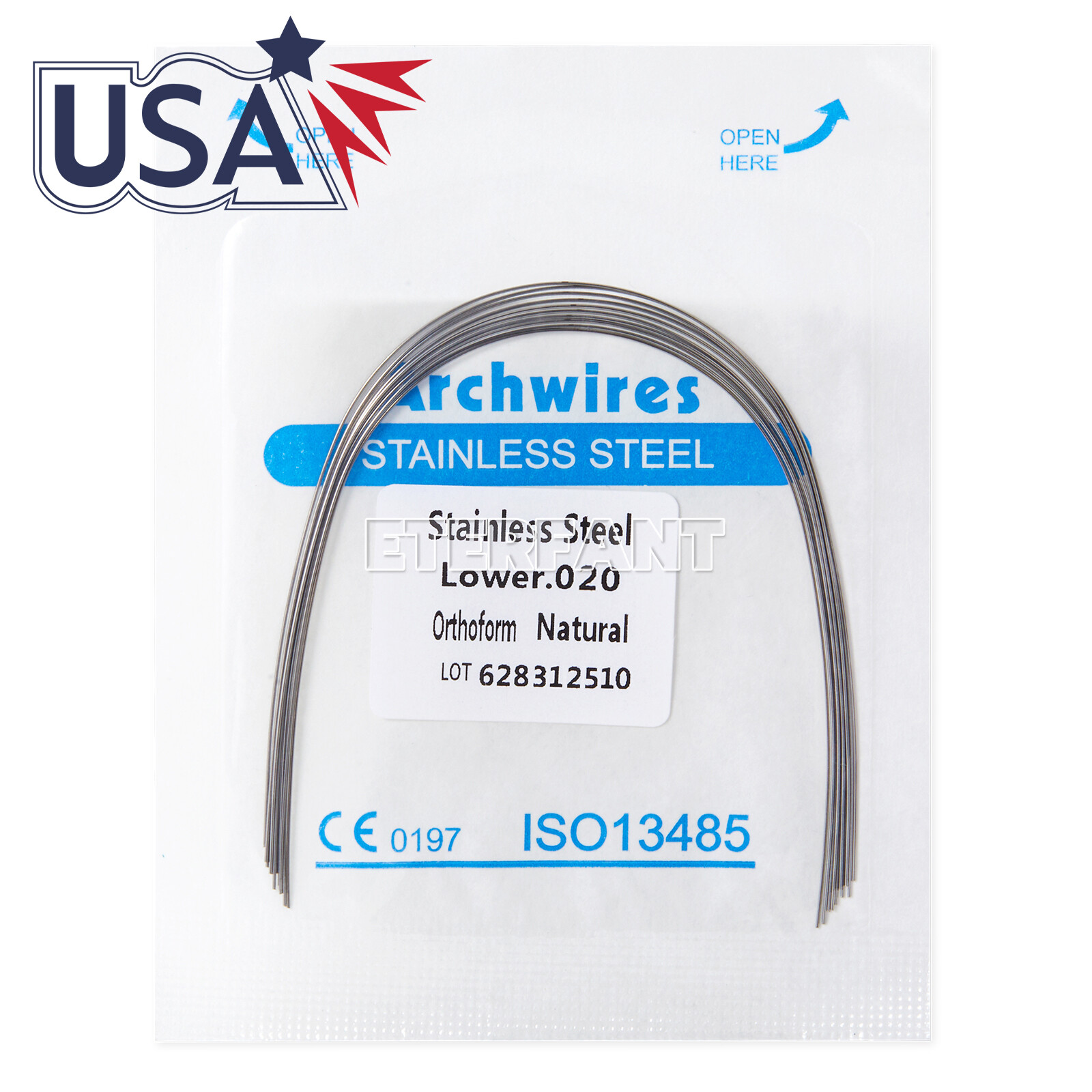 ETERFANT Dental Ortho Arch Wires Super Elastic NiTi/Stainless Steel Round US