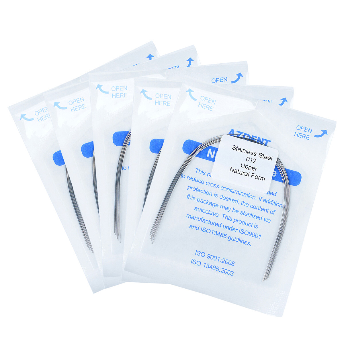 10 Packs AZDENT Dental Orthodontic Arch Wires Stainless Steel Round Natural Form