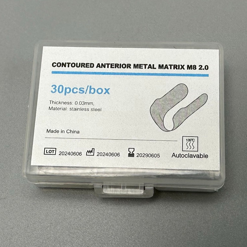 30Pcs Dental Matrix Contoured Anterior Metal Matrix M8 Twin Anterior Matrices US
