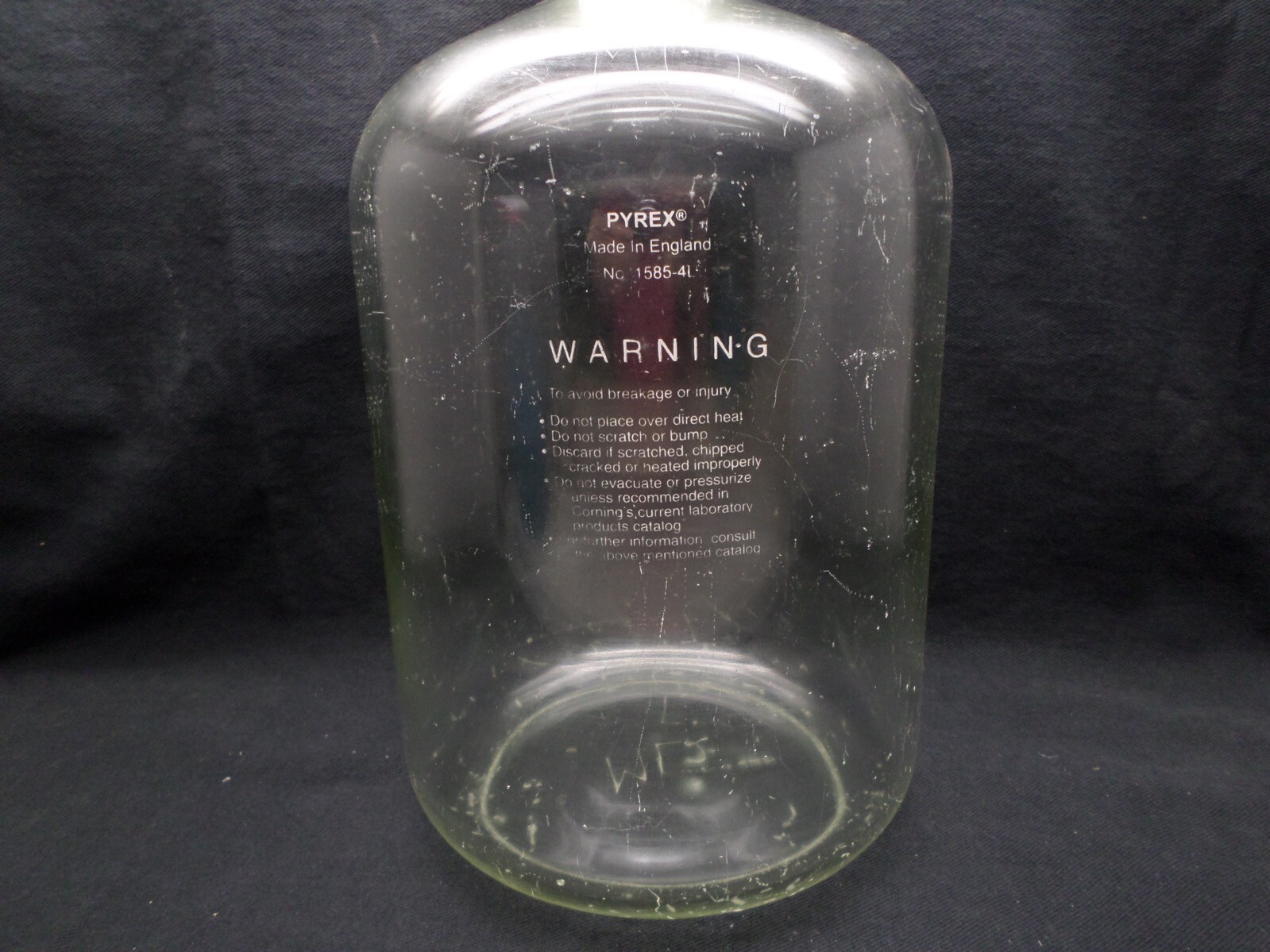 PYREX 4000mL 4L Glass Serum Storage Bottle With Tooled Neck w/ Stopper 1585-4L