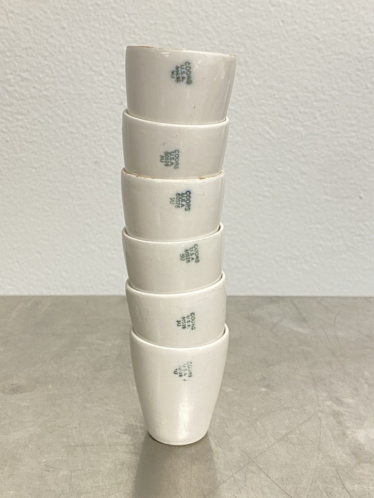 Lot of 6 CoorsTek 60528 Porcelain Crucibles Pre-owned