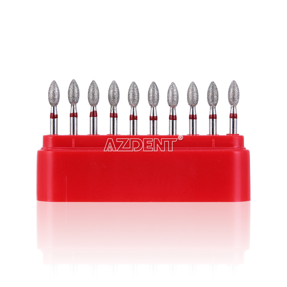 AZDENT Dental Dimond Burs Football #368-023F Fine Red 10Pcs/Pack