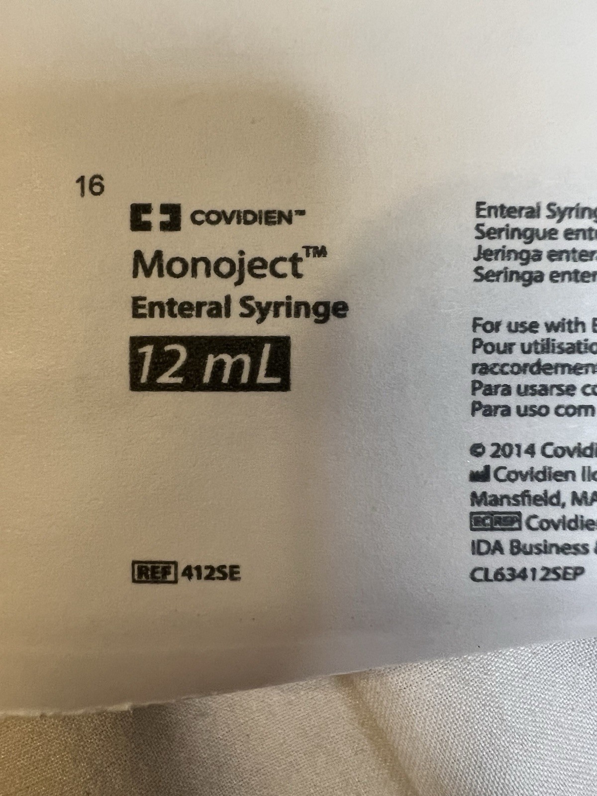COVIDIEN 12ML STERILE ENTERAL SYRINGES Lot Of 15 – EXPIRE 2030