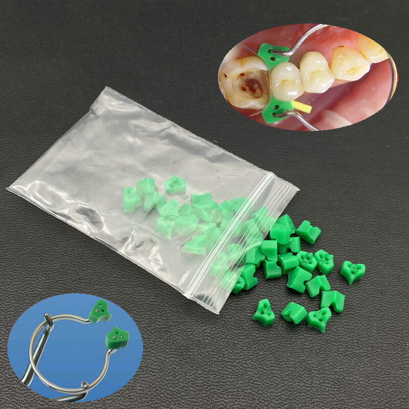 40Pcs Silicone Rubber Orthodontic Dental Add-on Wedges Elastic for Teeth Filling