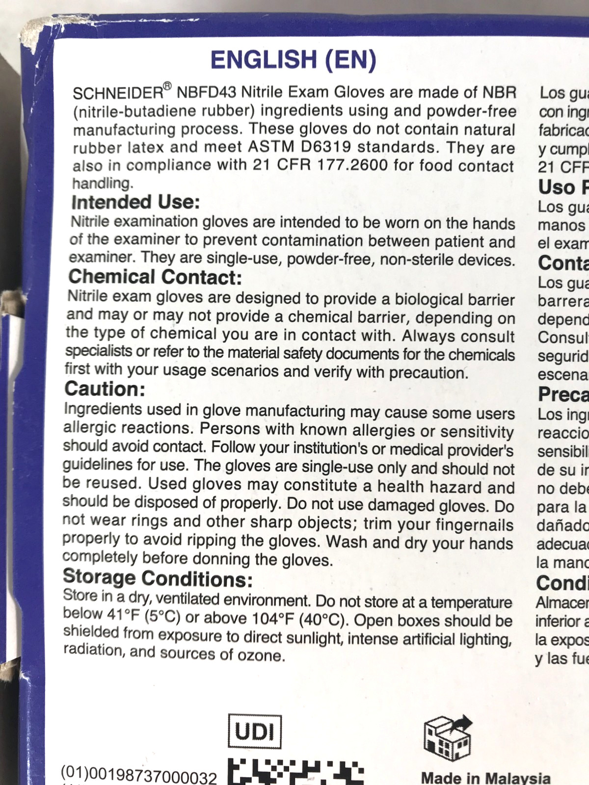 Schneider Nitrile Examination Gloves Dark Blue Size L Disposable Lot Of 200