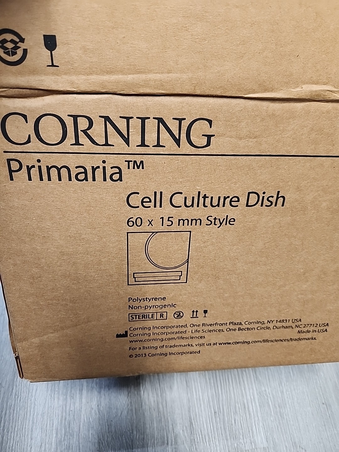 CORNING 60mm x 15mm Polystyrene Disposable Cell Culture Dish (20/pk) 353802