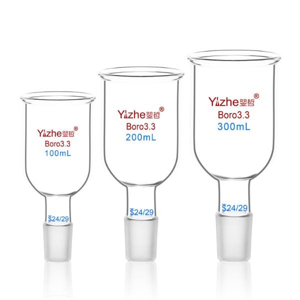 Lab Glassware: 50ml-1000ml Cylindrical Glass Funnel with PTFE Piston