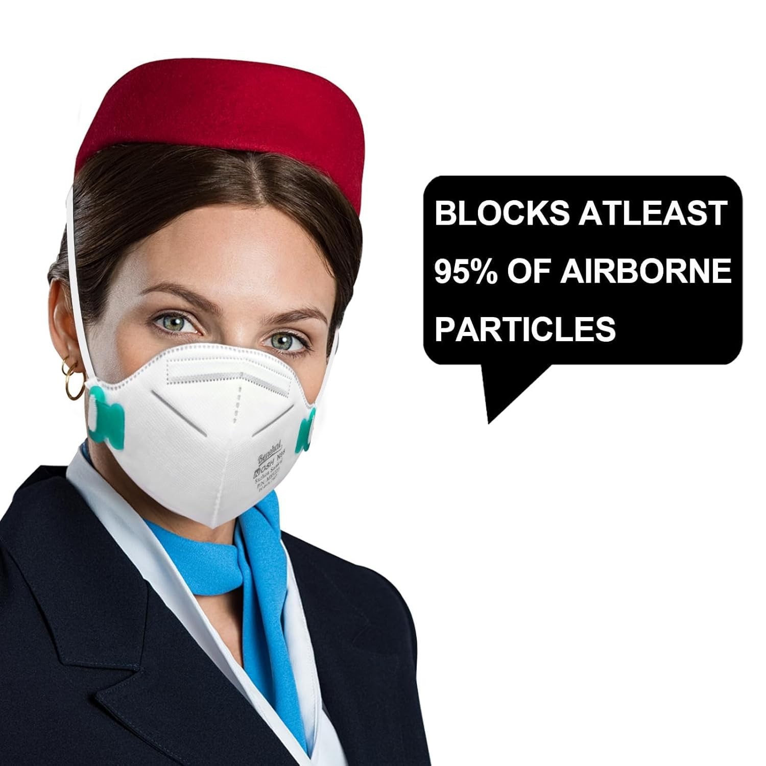 Mask, NIOSH N95 Disposable Respirator 5-Ply Safety Breathable