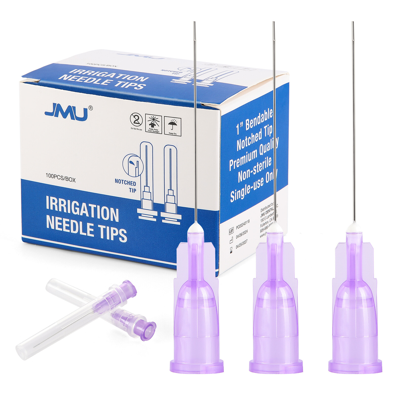 JMU Dental Disposable Bendable Irrigation Needle for Endo Irrigation Blunt Tips