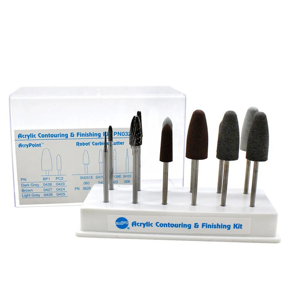 Shofu Acrylic Contouring & Finishing Kit Complete Set for Smooth Precise Dental
