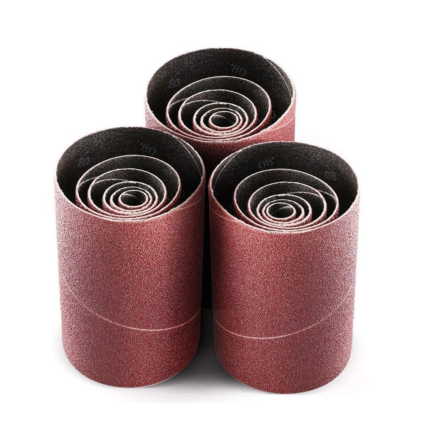 Aluminum Oxide Spindle Sanding Sleeves, 4.5 Inch Length 80/120/240 Assorted G…