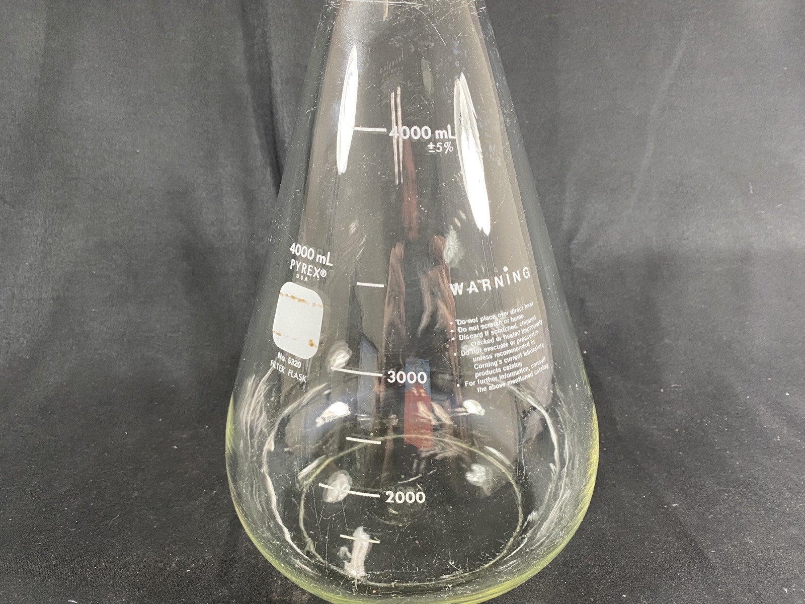 PYREX Glass 4000mL 4L Filter Erlenmeyer Flask Heavy Wall 5320-4L (1/Pk)