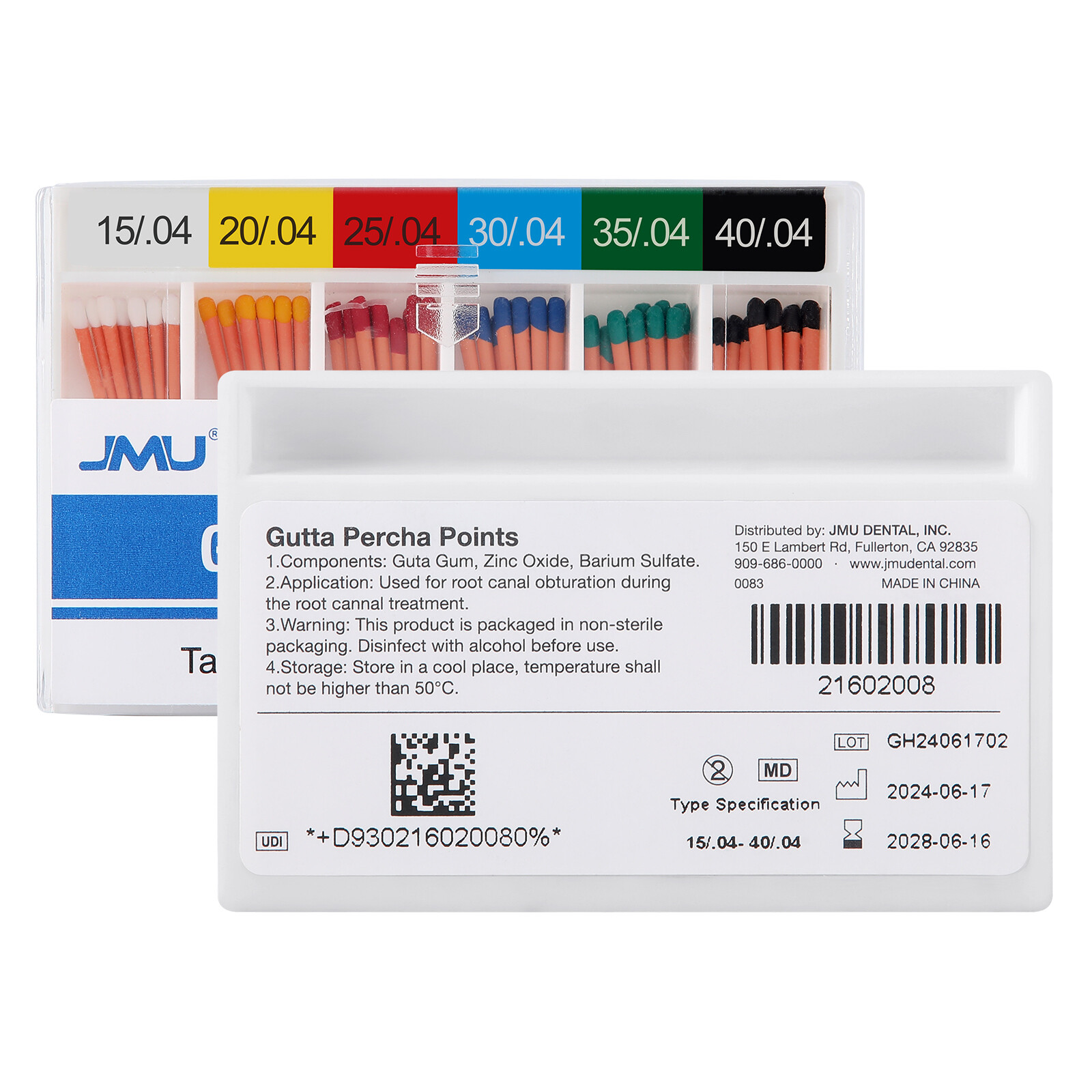 JMU Dental Gutta Percha Points Endodontic 0.02/0.04/0.06 Taper #F1-F3 All Size