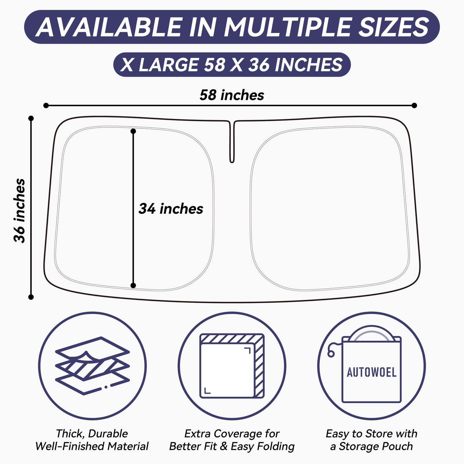 Graphene & Activated Carbon Windshield Sun Shade Foadable for Tesla Model 3/Y…