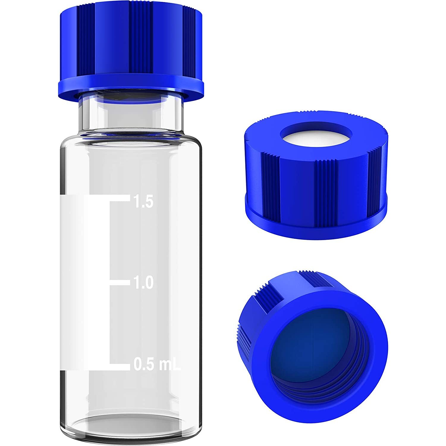 1000PCS 2ml Autosampler Vials+Pre-Slit Caps 9-425 Glass Bottle Screw Top HPLC GC