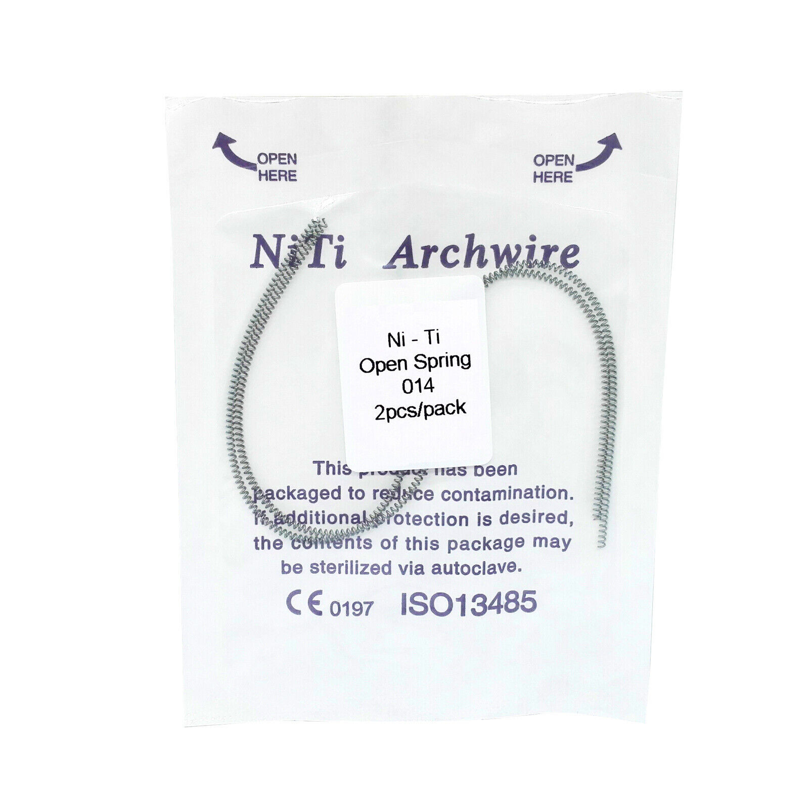 Dental Orthodontic 180mm Niti Open Coil Spring Arch Wires Alloy Dia.08/10/12/14