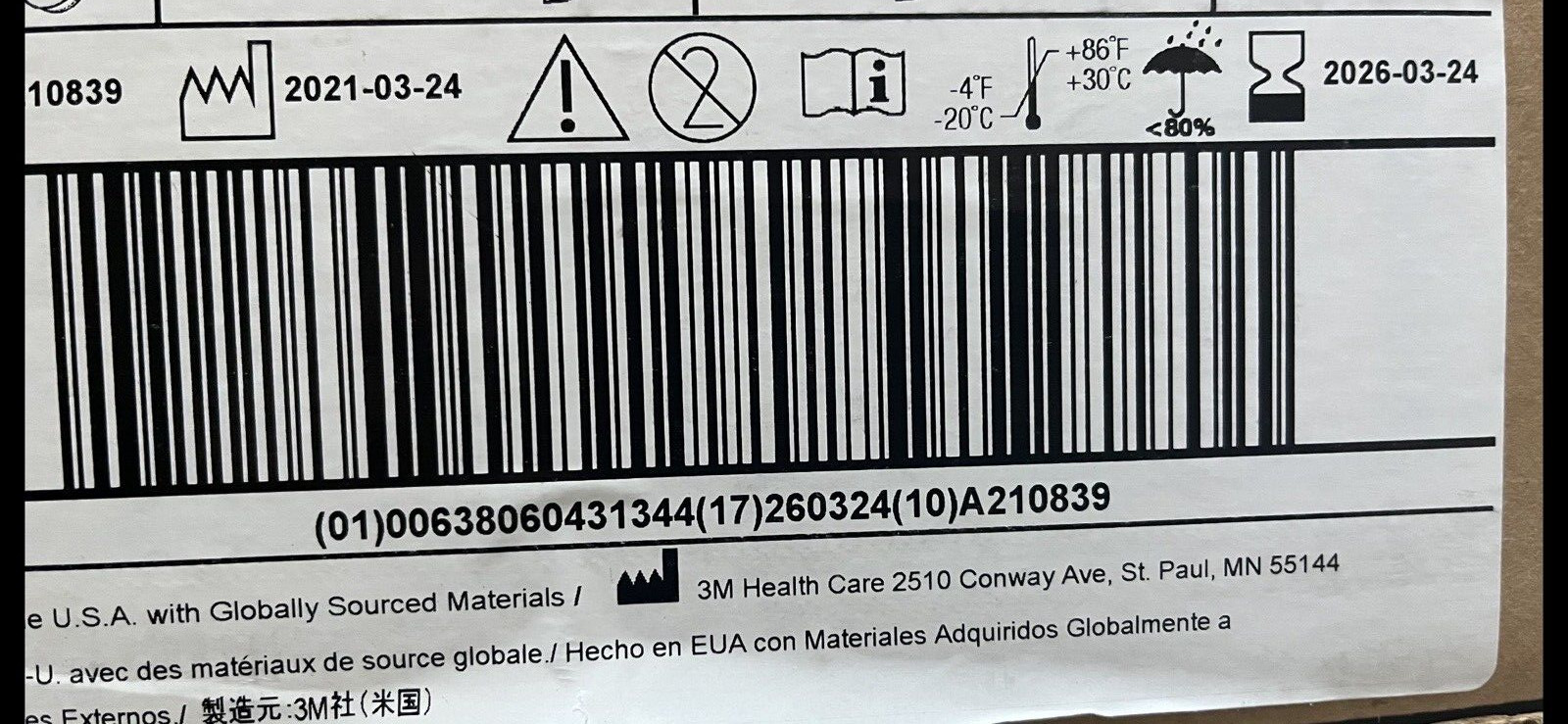 3M Aura N95 Ref# 1870+ Respirator and Surgical Face Masks, Exp. 2026 Qty. 20