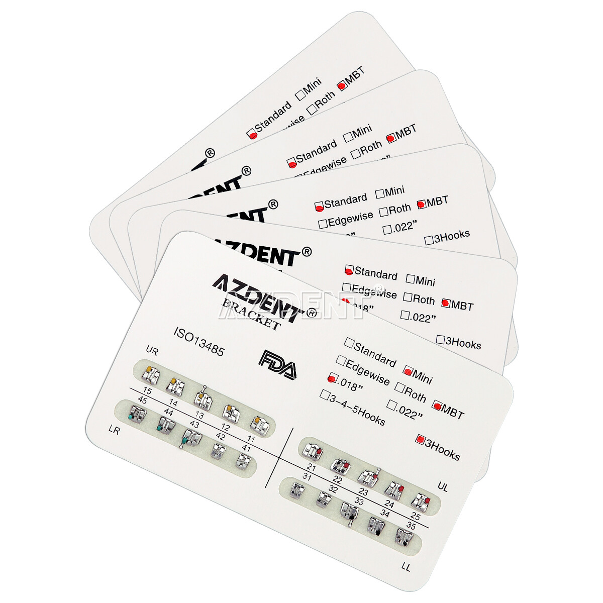 10*Dental Orthodontic Brackets Braces Mini Standard ROTH/MBT 018 022 Hooks 3/345