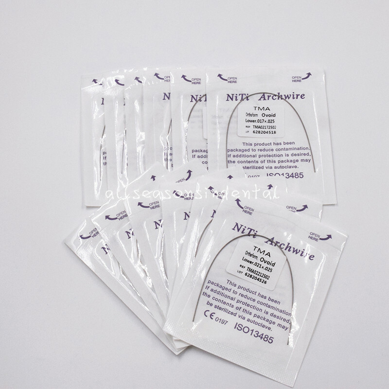 1-100Pcs Dental Orthodontic TMA Arch Wire Ti-Mo-Alloy Rectangular Ovoid/Natural