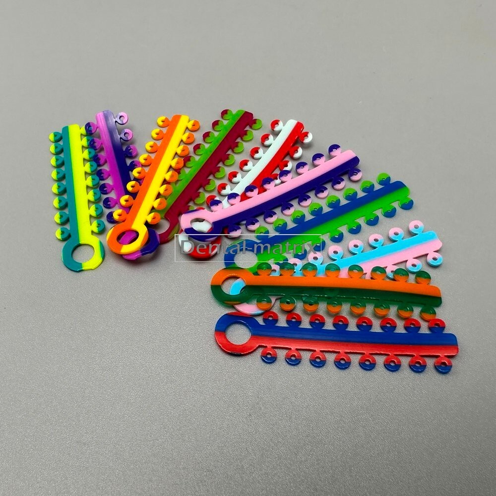 320pcs Dental Orthodontic Elastic Rubber Ligature Tie Rubber Bnads Double Color