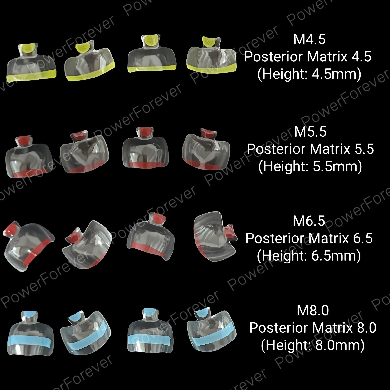 20pcs Dental Posterior Clear Matrix Molar Restorative Matrices BT Fit BioClear