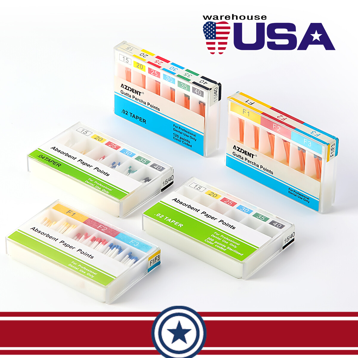 Puntas de gutapercha dental y papel absorbente Endo Endodoncia Absorbent CE&FDA