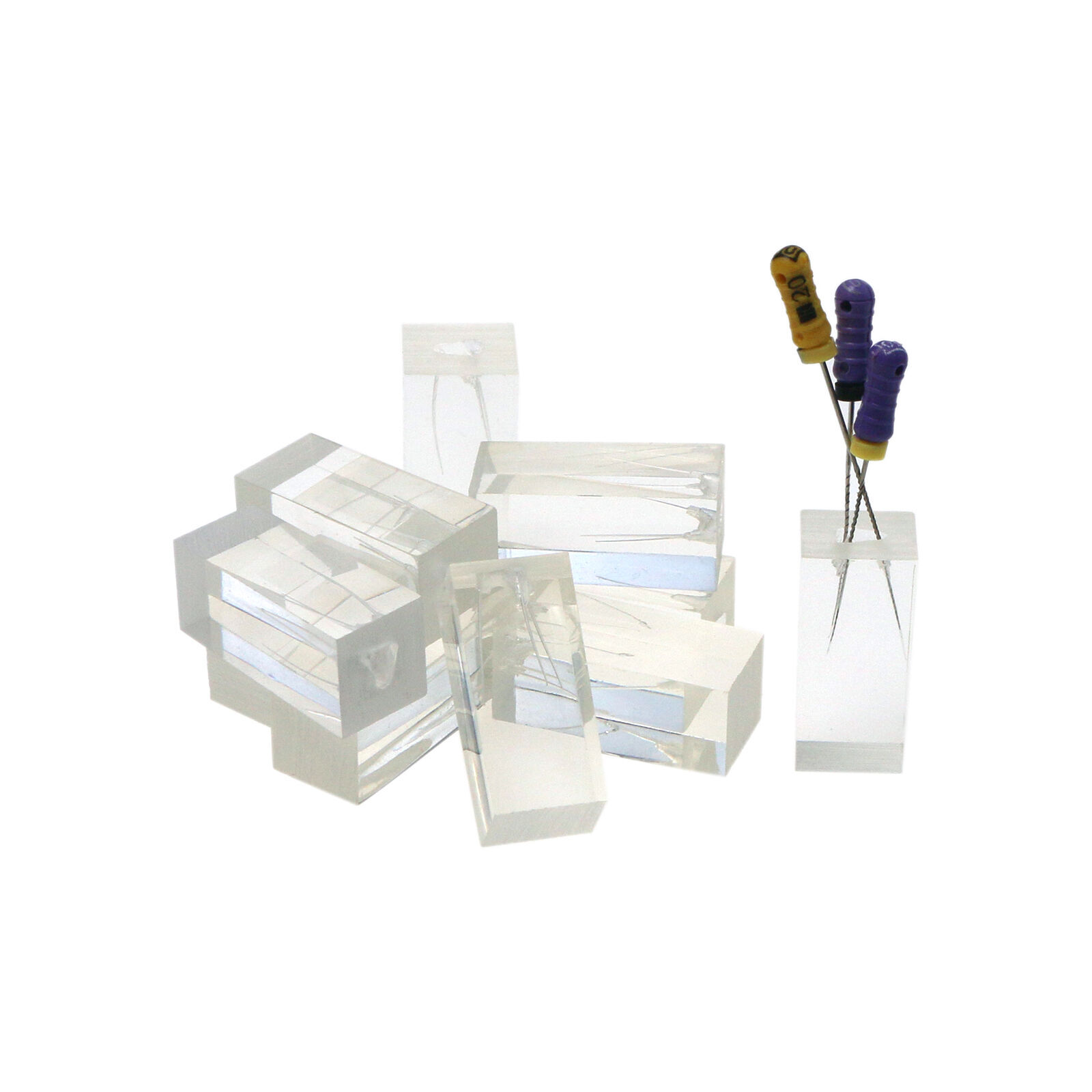 5pcs Dental Endodontic Root Canals Practice Model Endo Training Block Clear