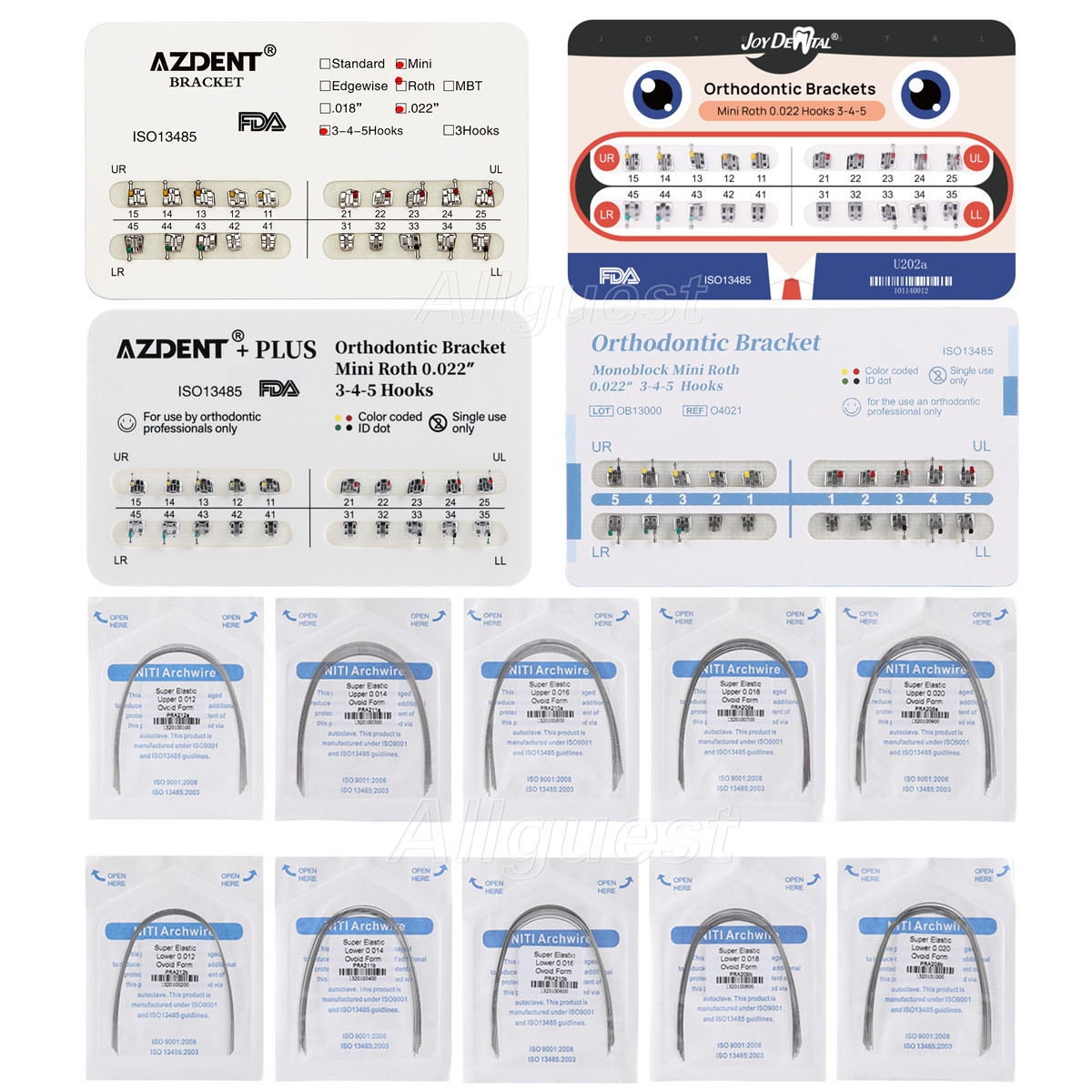 Dental Orthodontic Brackets Braces/Super Elastic Niti Arch Wire Ovoid Form
