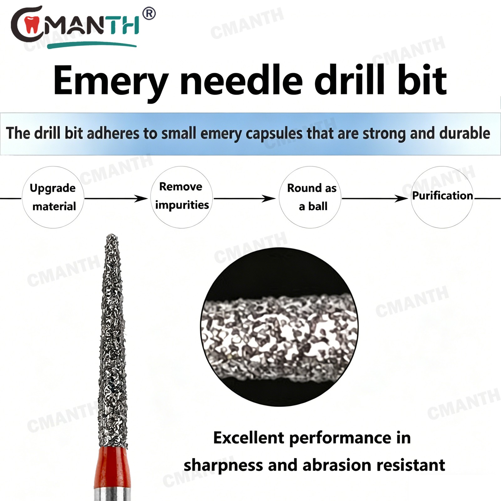 US Dental Diamond Bur Taper Conical Bur Fine Grit FG Polishing High Speed 20PCS