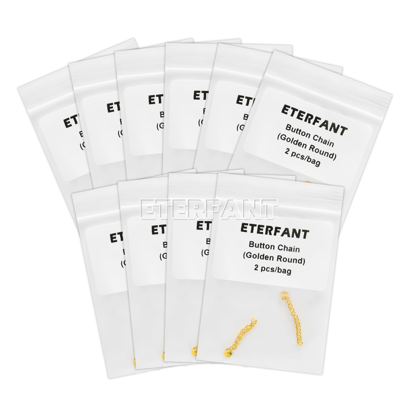 ETERFANT Dental Ortho Lingual Button Traiction Chains Round Plated Silver/Gold