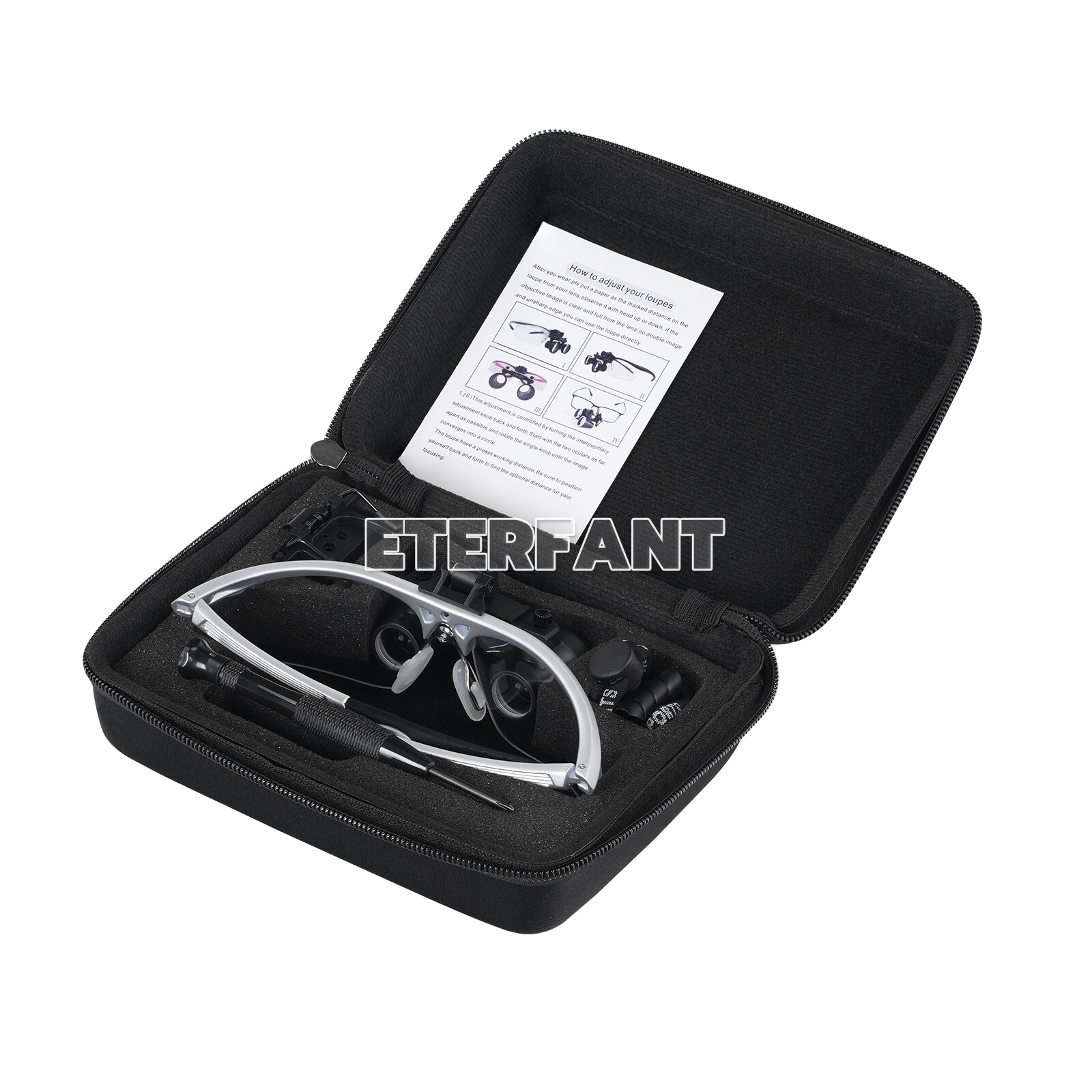 ETERFANT Dental Surgical Binocular Magnifier Loupes High-Definition 3.5X Silver