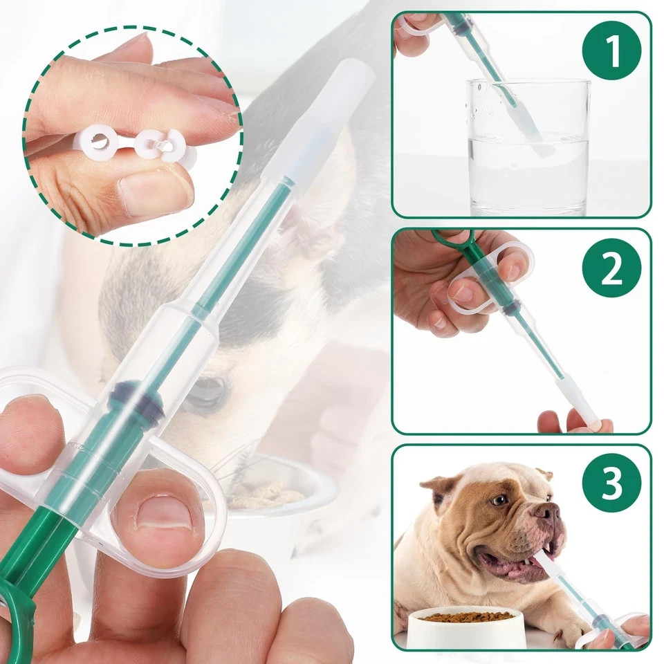 Oruola 3pcs Cat Pill Dispenser,Pet Shooter,Pills blue & red & green