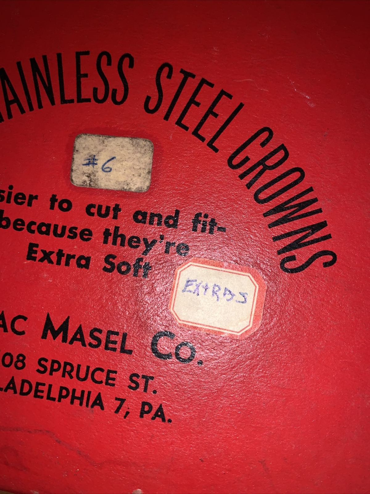 Lot of 196 vintage Isaac Masel stainless steel dental crowns