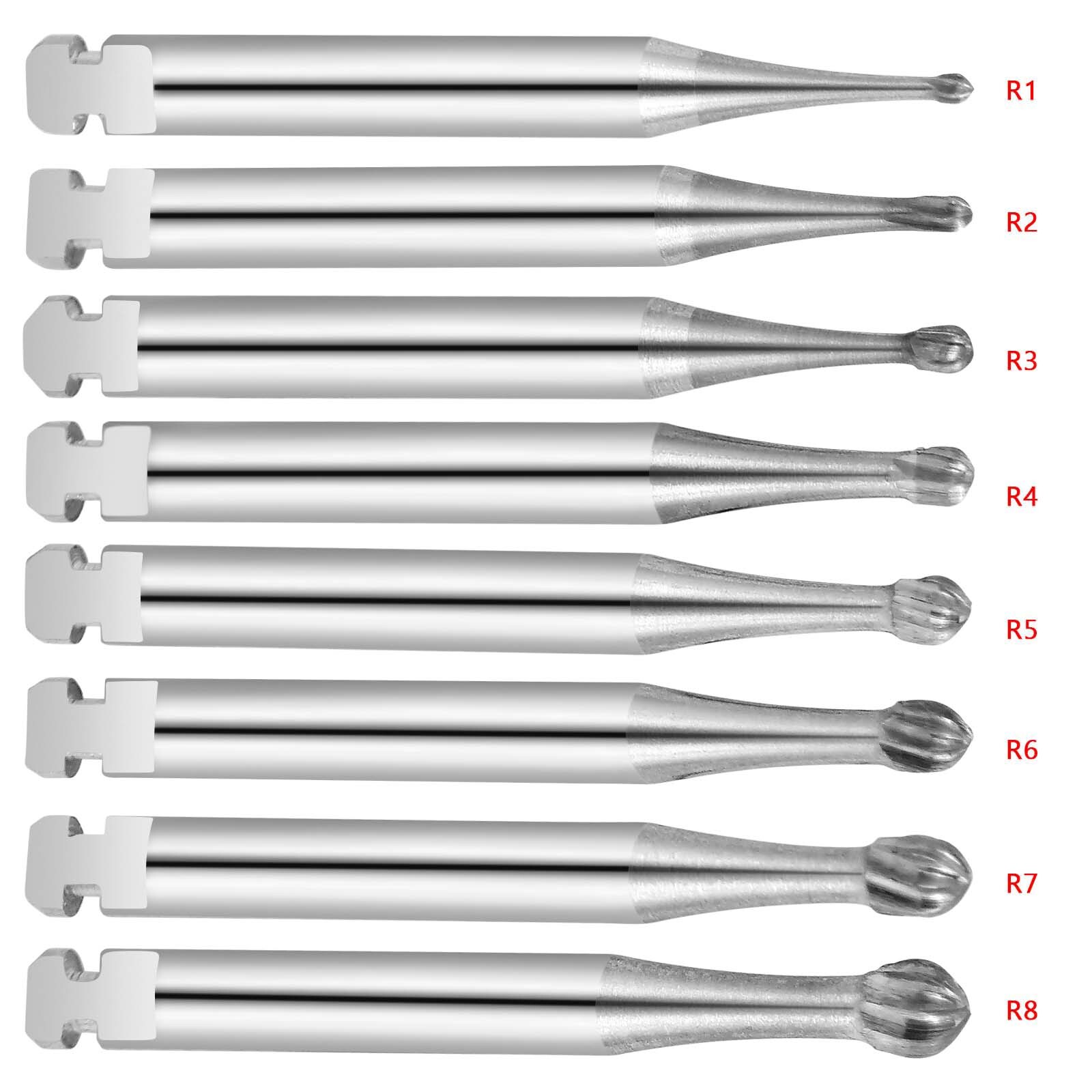 Dental Round Tungsten Carbide Bur for Slow Speed Latch Type RA 1# -RA 8# 6PCS