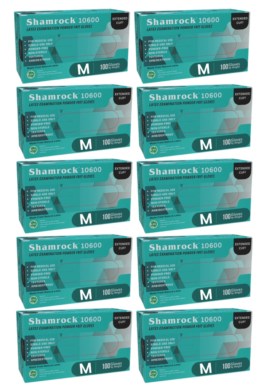 Shamrock Examination Extended Cuff Latex Glove 1000 PCS series 10600 7 MIL