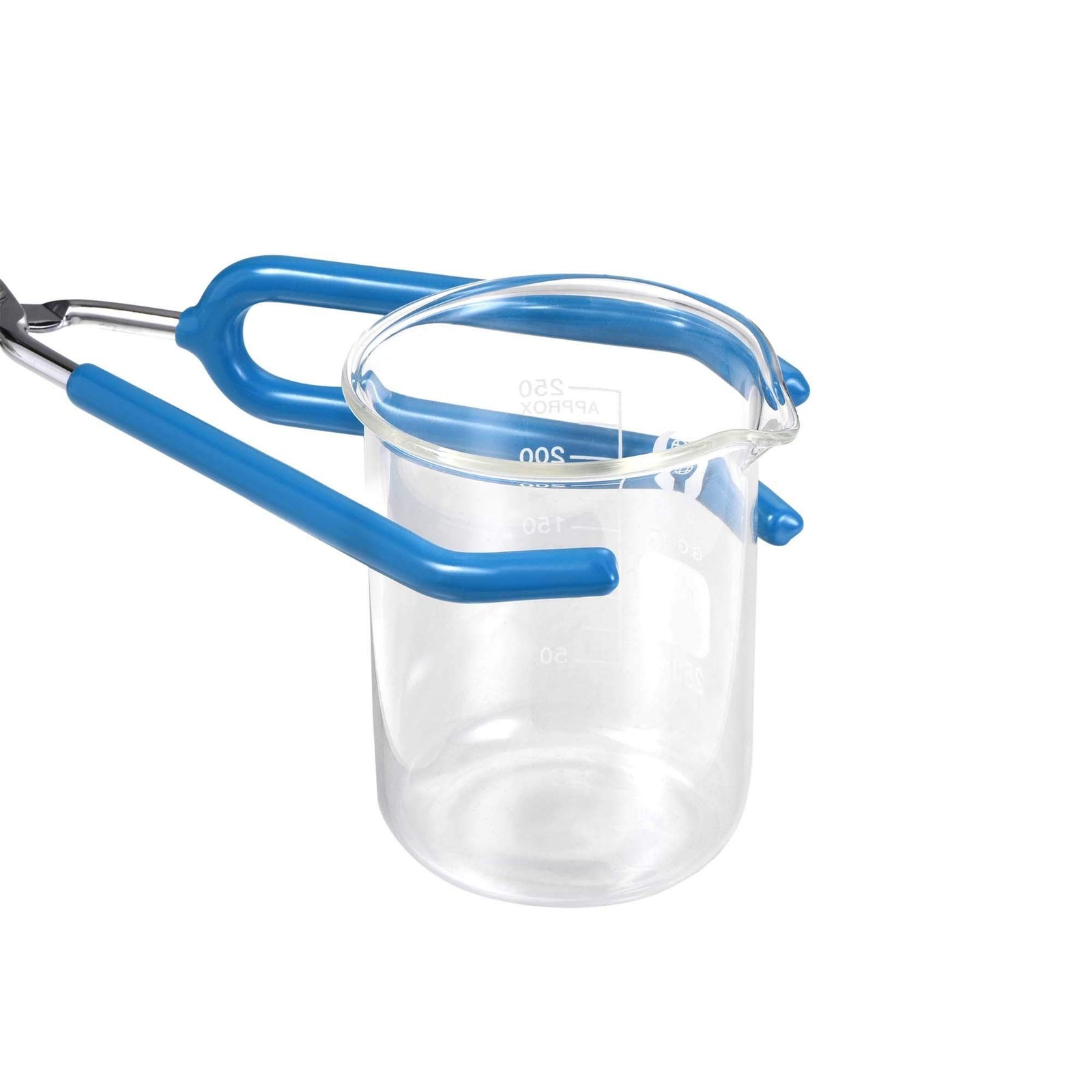 uxcell Lab Beaker Tongs 3 Prongs Stainless Steel 11.81-inch Opens Blue,Silver