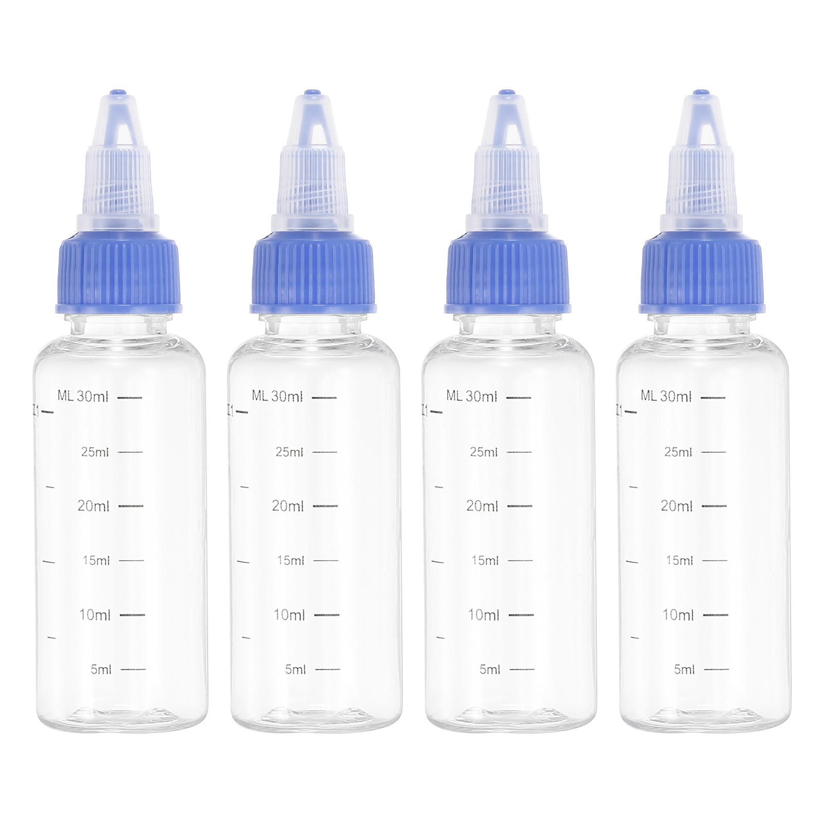 4Pack 30 Ml/1 oz Squeeze Bottles with Twist Cap Dispensing Bottle Transparent