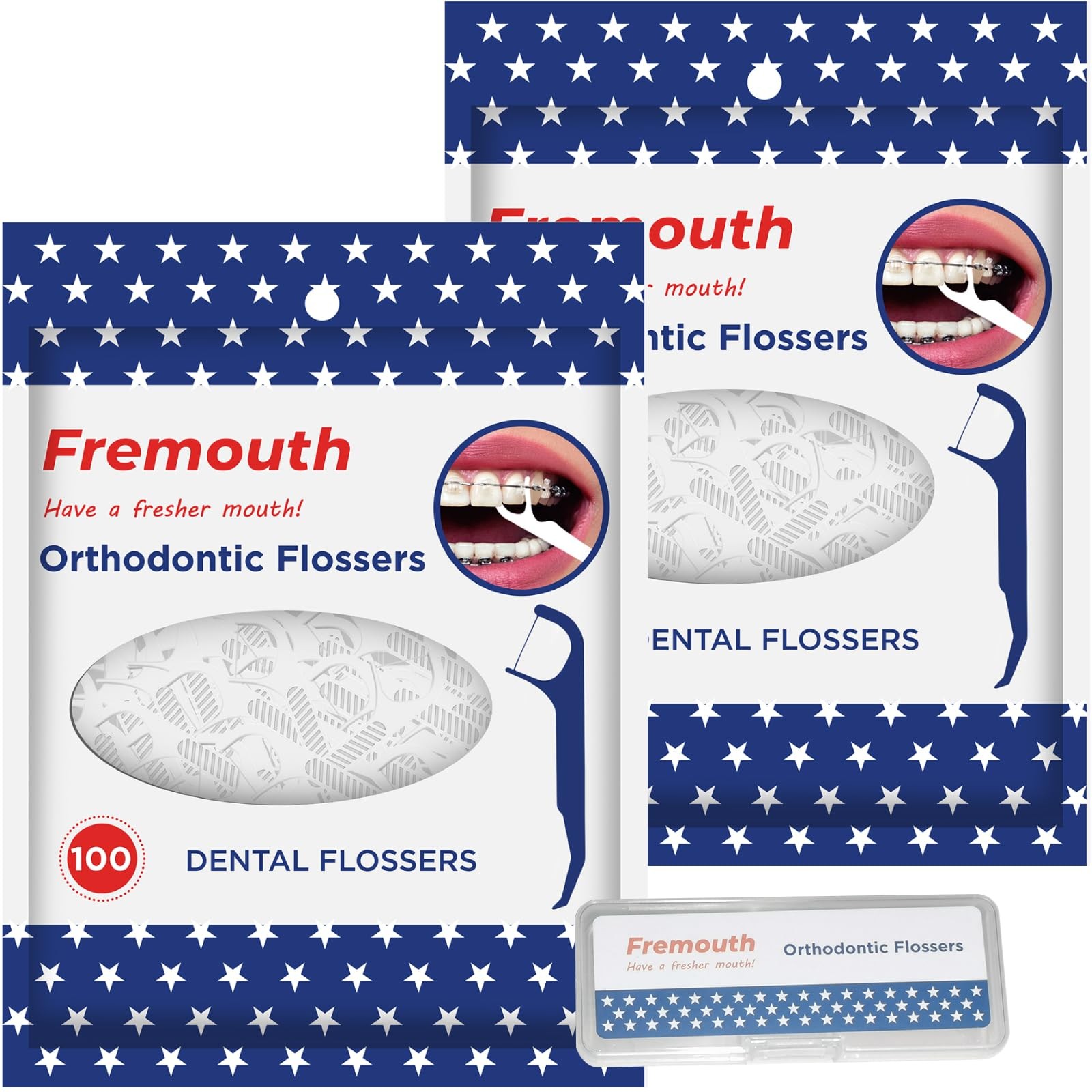 Fremouth Orthodontic Flossers for 1 Foot (Pack of 200), White (200 Count)