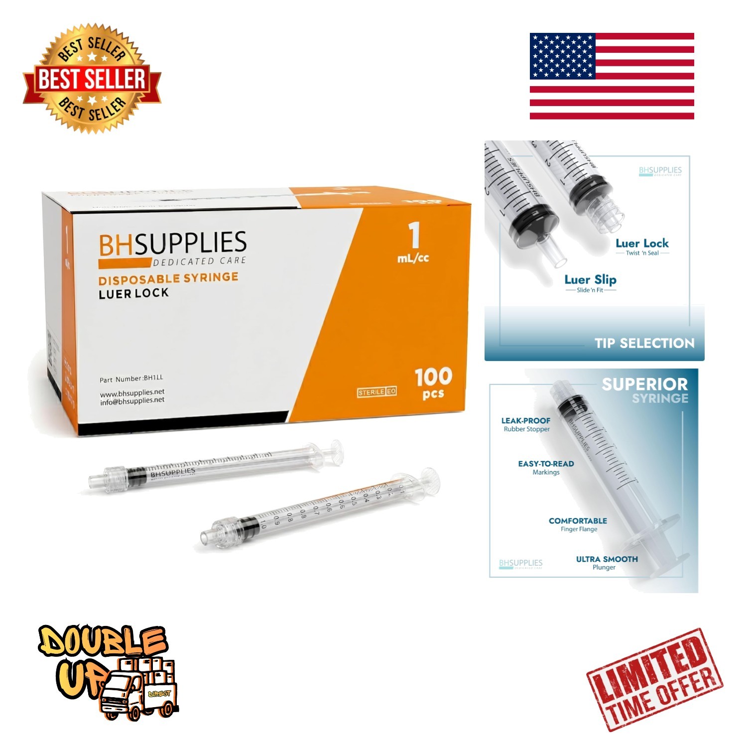 Individually Wrapped 1ml Disposable Syringes – Pack of 100 for Medical Precision