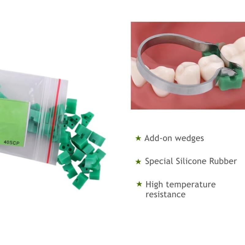40pcs/bag Dental Silicone Wedge Teeth Filling Add-On Wedges Rubber Delta Ring