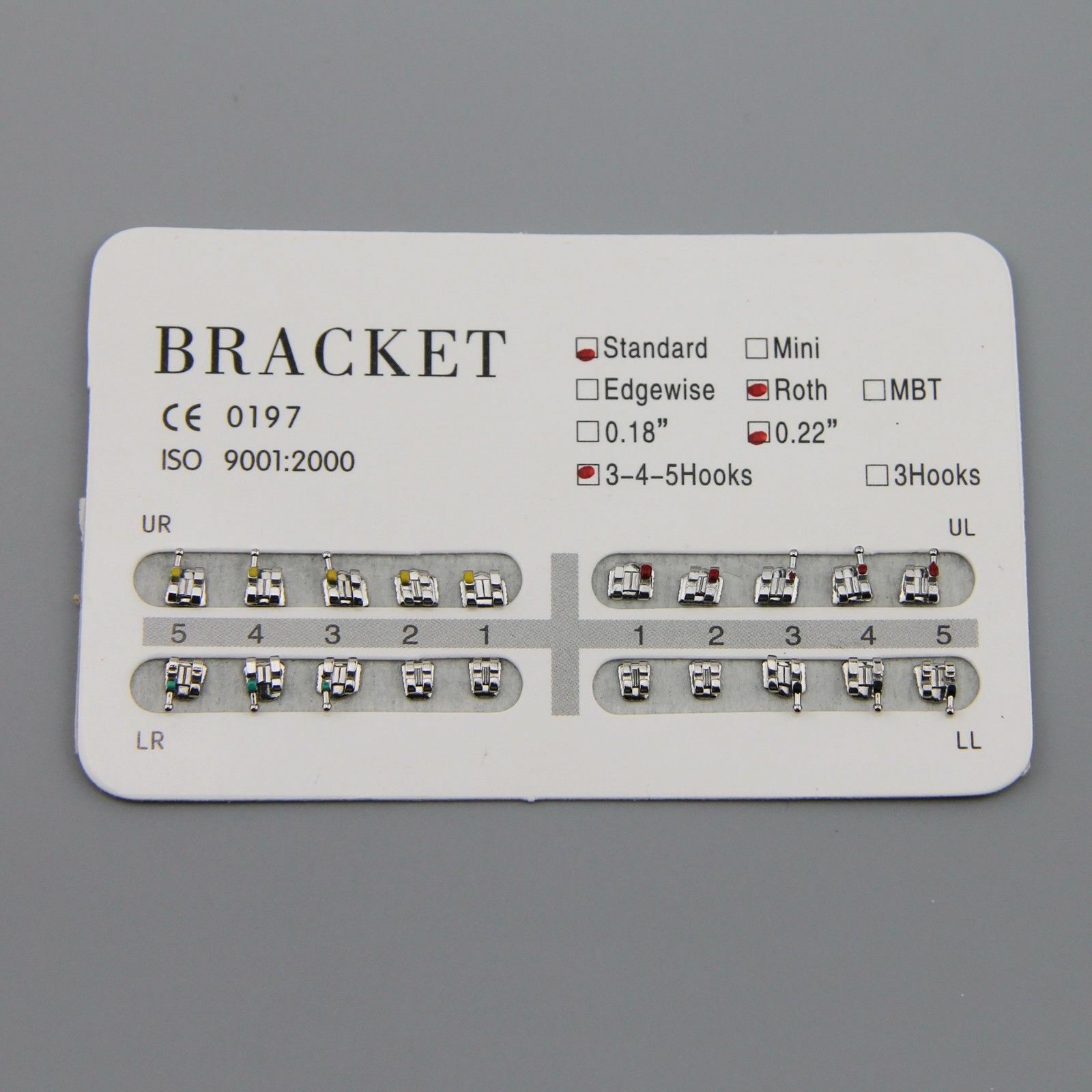 Dental Orthodontic Kit Bracket Roth 022 Elastics Arch Wire NiTi Ligature Ties